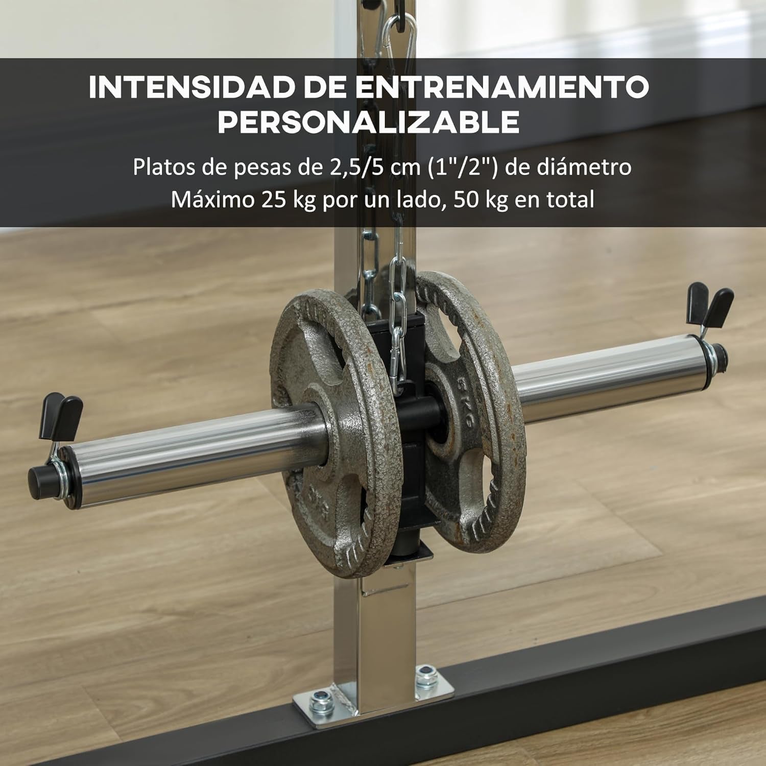 SPORTNOW Smith Machine Multiestación De Musculación Máquina Multifunción De Musculación Con Soporte Para Sentadillas Y Barra Para Pesas Para Entrenamiento Fitness En Hogar Negro