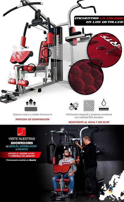 Sportstech HGX100/HGX200/HGX300 - La Única Estación De Fuerza Premium Para Un Entrenamiento Variado En Casa, Con Escalador O Prensa De Piernas. Hecha De Material EVA, Tu Estación De Fitness Doméstica