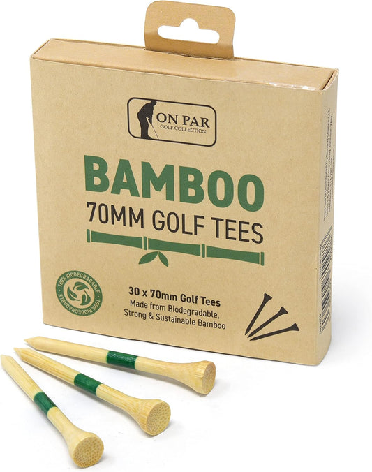 Professional Bamboo Golf Tees 70Mm Fuerte, Duradero, Sostenible Y Biodegradable, Unisex, 70 Mm