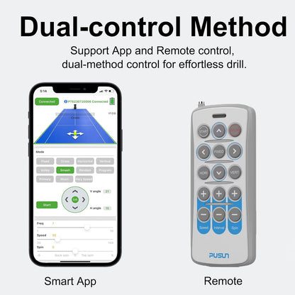 Pt-Smart - Máquina De Pelotas De Tenis, Lanzador De Pelotas De Tenis De Todos Los Niveles, Aplicación Inteligente Y Control Remoto, Múltiples Modos De Entrenamiento, Más De 100 Pelotas, Tiempo