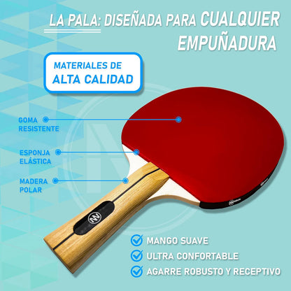 NIRBUN Set Ping Pong Con Red Extensible - Palas Ping Pong Profesional - Pelotas Ping Pong 3 Estrellas - Red Ping Pong Ajustable Mesa - Ping Pong Set Portátil