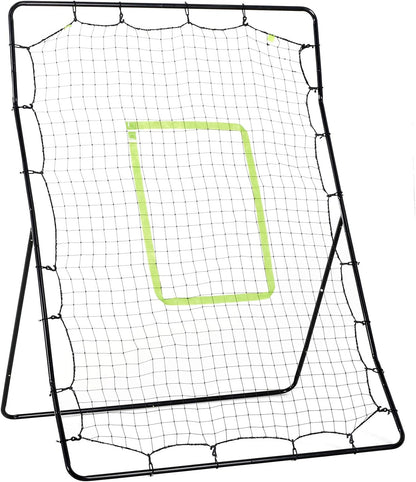 HOMCOM Red De Béisbol Red De Práctica De Béisbol Y Softbol Con Marco Metálico Y Ganchos Para Entrenamiento De Fútbol Tenis 123X90X174 Cm Negro