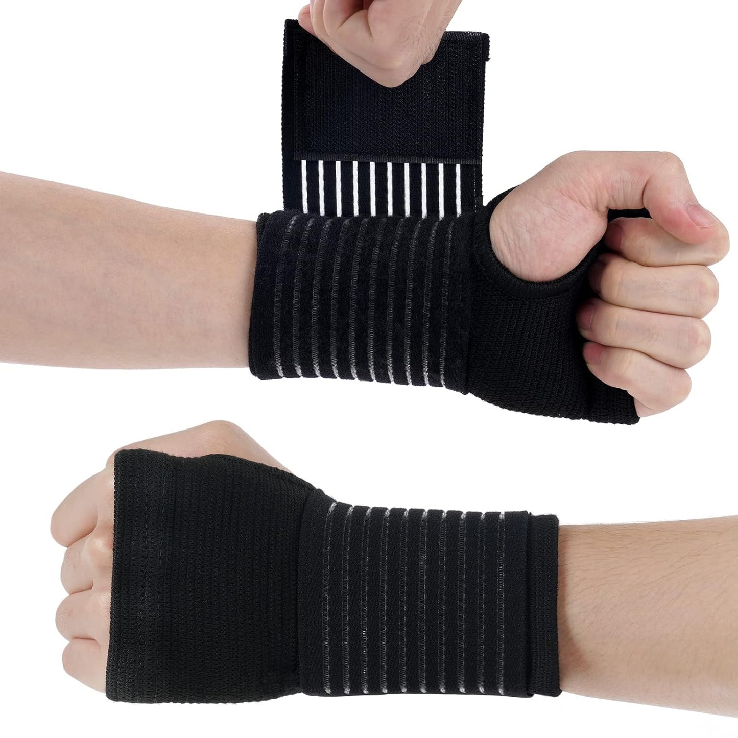 Muñequera Tendinitis Muñeca, 2Pcs Ajustable Muñequeras Tunel Carpiano, Ferula Tunel Carpiano Elástica Transpirable, Muñequera Deportiva Para Dolor Articulaciones, Esquinces, Palm Support