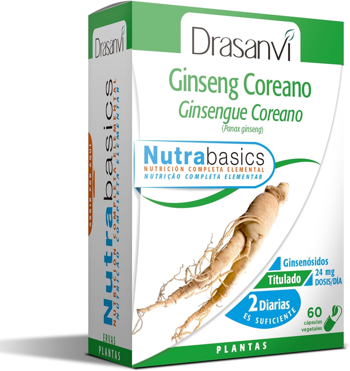 Drasanvi Ginseng Coreano Nutra Básicos, 60 Cápsulas, Pack De 1