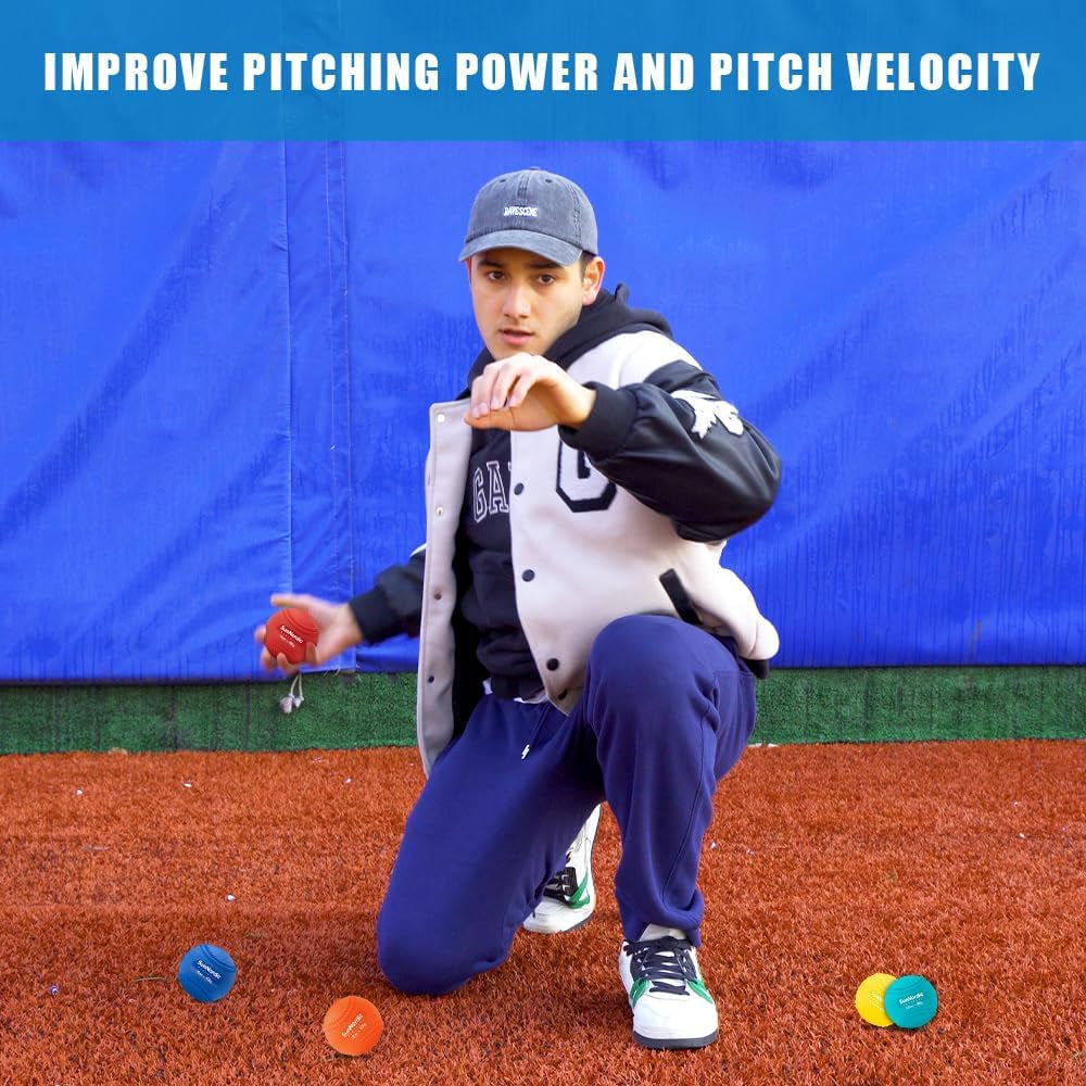 Juego De Béisbol Pliométrico Con Peso De Costuras 6/9 (3.5-16/35/53/70 Onzas) – Pelotas De Béisbol Pliométricas De Peso Variable Para Mejorar La Potencia Y El Entrenamiento De Lanzamiento,