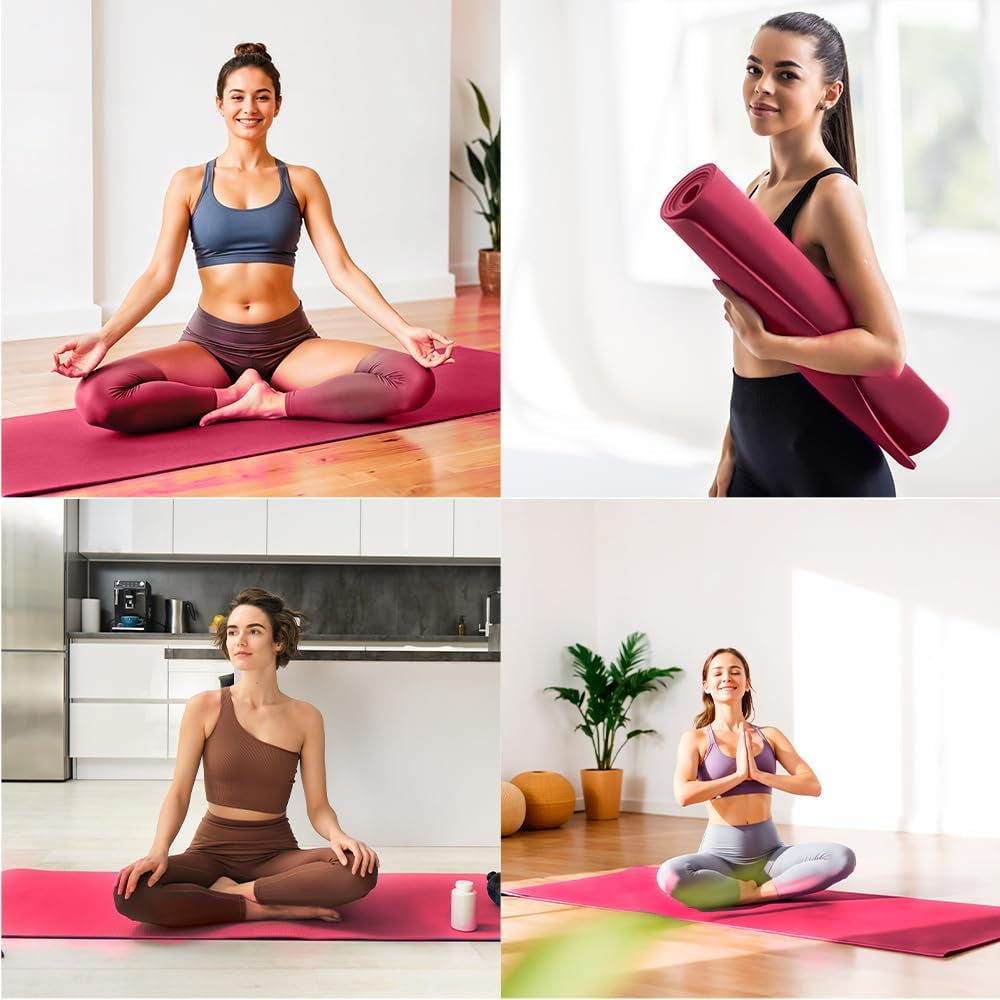 Esterilla Yoga, Pilates, Fitness, Deporte Incluye Bolsa TRANSPORTABLE - Colchoneta Gimnasia ANTIDESLIZANTE Para Ejercicio - Mat Gym Gruesa - Tapete Gimnasio