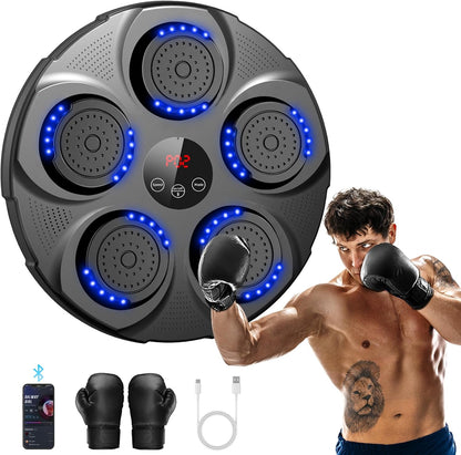 Máquina De Boxeo Musical, Máquina De Boxeo Electrónica Portátil Con Soporte De Pared Y Bluetooth Para Adultos Y Niños, Con Guantes De Boxeo, Ideal Para El Hogar, La Oficina Y Los Gimnasio