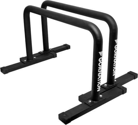 GORNATION Barras Paralelas De Metal Para Calistenia, Soporte Antideslizante Y Estable Para Flexiones, L-Sits, Handstands, Barras De Push up Y Entrenamiento De Fuerza En Casa Y Exterior, Inc. Grip Tape