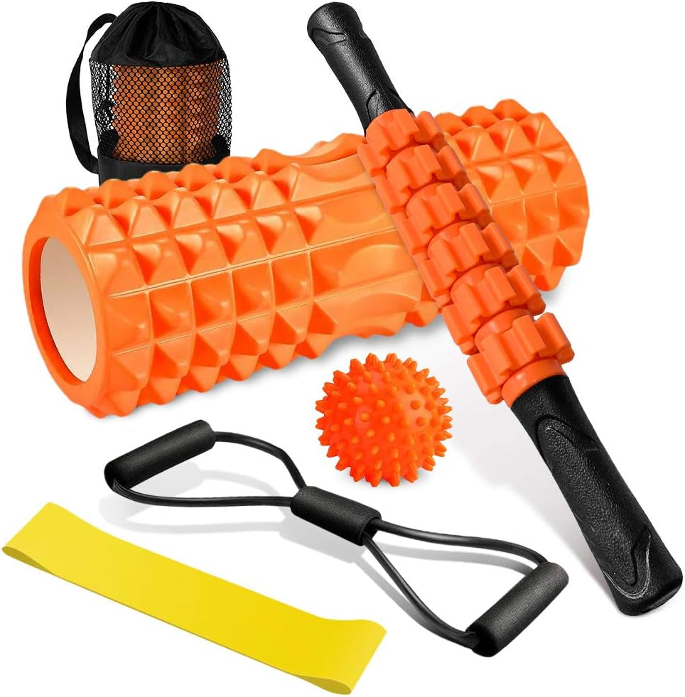 Rodillo Masaje Muscular,  6En1 Rodillos De Espuma Con Palos De Masaje, Bolas De Masaje, Foam Roller Para Rodillos De Masaje De Tejido Profundo