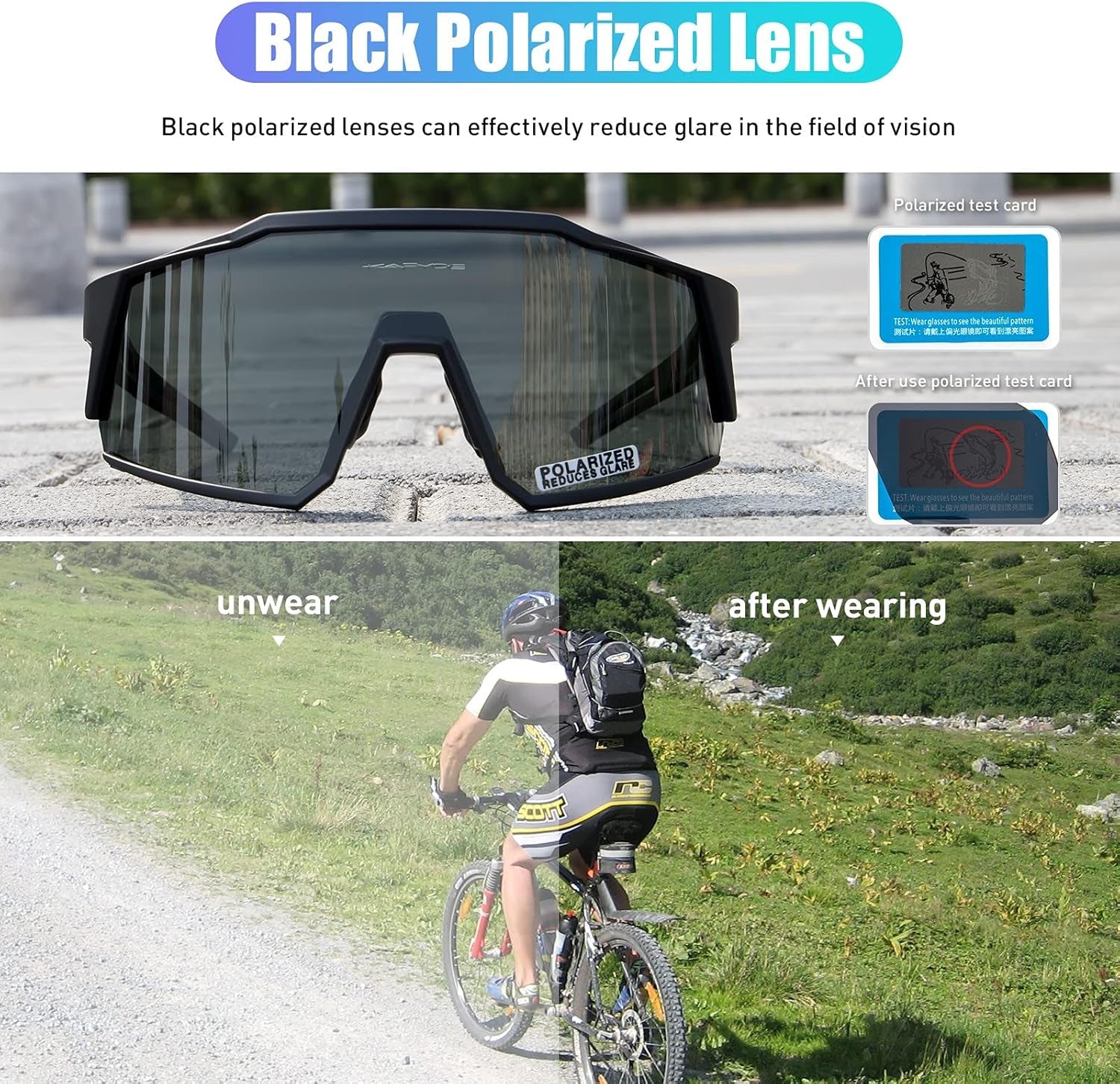 KAPVOE Gafas De Ciclismo Polarizadas Con 1 Lente O 4 Lentes Intercambiables TR90 Gafas De Sol Deportivas Mujeres Hombres