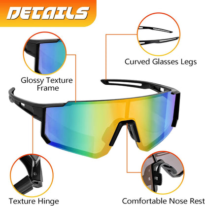 2 Piezas Gafas De Ciclismo Polarizadas Para Bicicleta, Protección UV400 Gafas De Sol Deportivas Para Hombre Mujer, Antiuv Gafas Para Ciclismo Motociclismo Correr Esquí Béisbol Montañismo Pesca