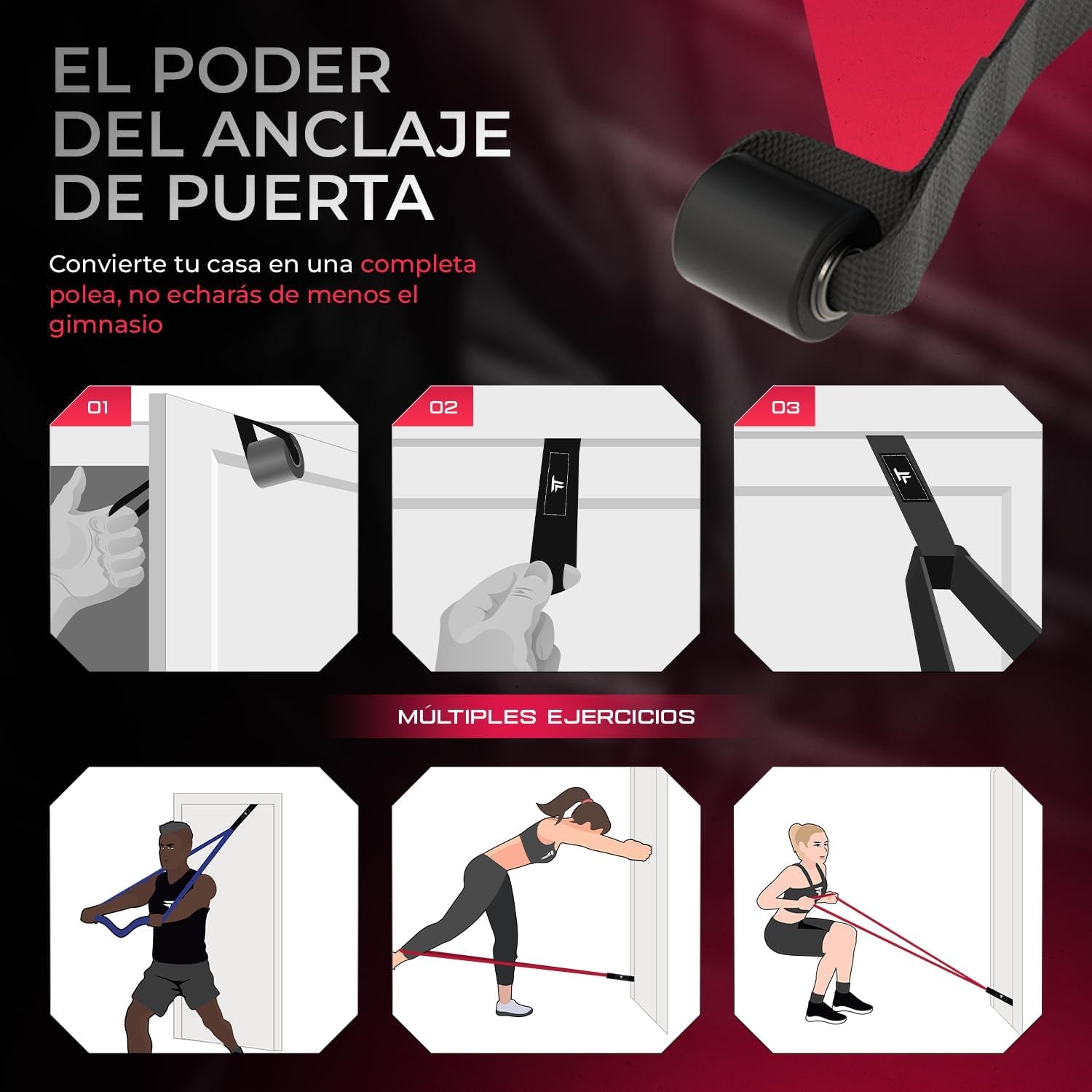 Bandas Elasticas Musculacion. Con Barra Y Anclaje De Puerta, Kit 4 Niveles De Resistencia, 100% Látex, Gomas Elasticas Musculacion Dominadas, Entrenamiento De Fuerza, Fitness, Gym, Calistenia