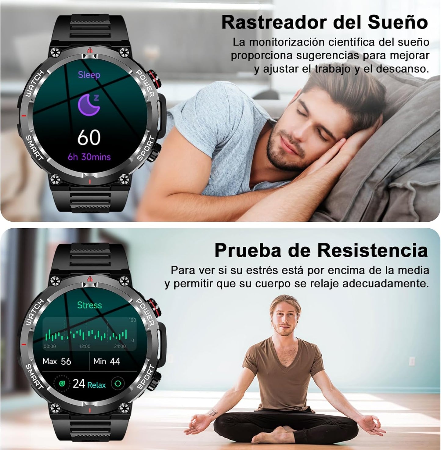 Blackview Reloj Inteligente Hombre - Llamadas Bluetooth, 1,39" Smartwatch Con Pulsómetro/Oxímetro (Spo2)/Monitor De Sueño/Podómetro, 100 Modos Deportivos Pulsera Actividad Para Android Ios (2 Correas)