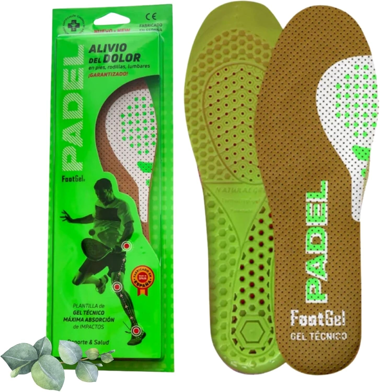 -Plantillas De Gel Deportiva Para Padel,Si Eres Jugador De Pádel, Protégete Del Riesgo De Lesiones, Alivia El Dolor En Pies, Rodillas, Lumbares Y Consigue Ventaja En Los Partidos. (43 47)