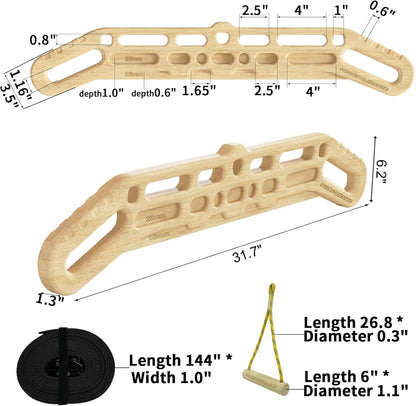 POWER GUIDANCE Hangboard De Madera Portátil Para Escalada En Roca Con Función De Entrenamiento De Suspensión, Mejora La Fuerza De Agarre De Los Dedos, Uso En Interiores Y Exteriores