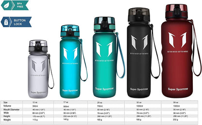 Super Sparrow Botella De Agua Deportiva -350Ml & 500Ml & 750Ml & 1000Ml - Sin BPA