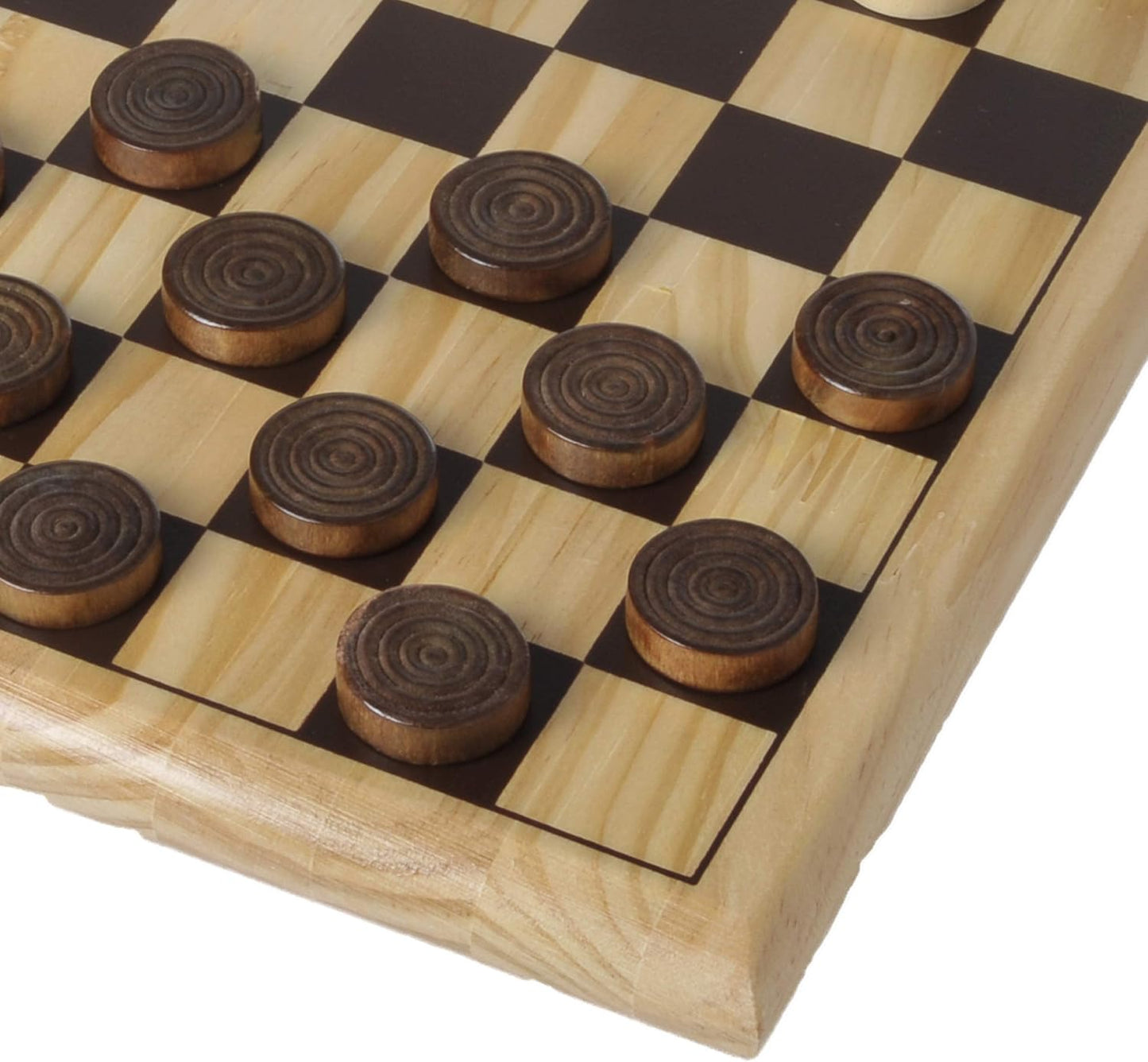 Engelhart - 150235-150236- Juego De Ajedrez/Juego De Damas Madera De Abedul - 30 X 30 Cm - Tablero De Juego De Madera Maciza - Juego Completo Con Piezas - a Partir De 6 Años (Damas)