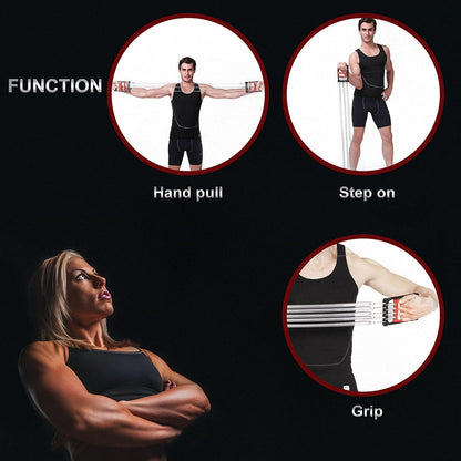 DBREAKS Extensores De Pecho Para Fitness, Músculo Extensor Ajustable, Ejercitador Tensores Musculacion, Extensor Para Musculació, Con 5 Bandas Removibles De Resistencia, Para Entrenamiento Y Físico