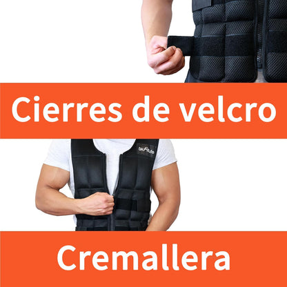 DH Fitlife Chaleco De Peso 20 KG Para Musculación Y Entrenamiento De Fuerza, Weighted Vest Ajustable, Chaleco Lastrado Para Correr, Mujeres Hombres Fitness Chaleco De Entrenamiento