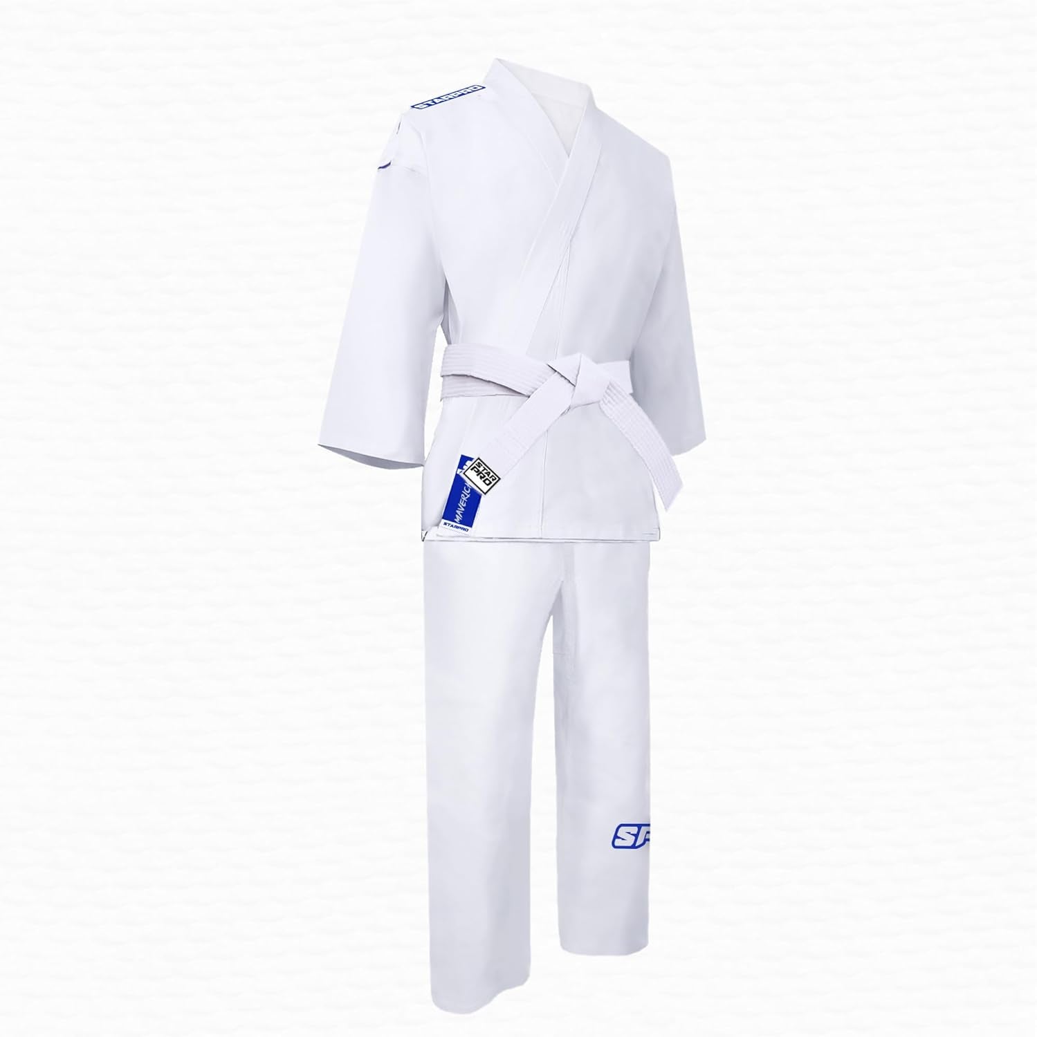 Starpro Karate Gi - Uniforme Profesional Para Entrenamiento Y Competición - Kimono Karate De Algodón Ligero Blanco Con Cinturón - Hombres Mujeres Y Niños - 110-190 Cm - Brillante Blanco