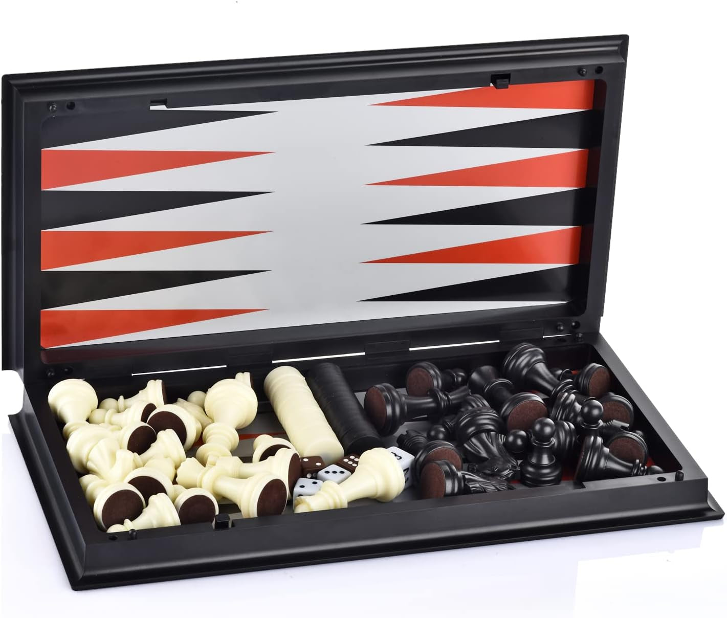 3-En-1 Magnético Ajedrez/Backgammon/Damas, Juego De Viaje Con Tablero Plegable