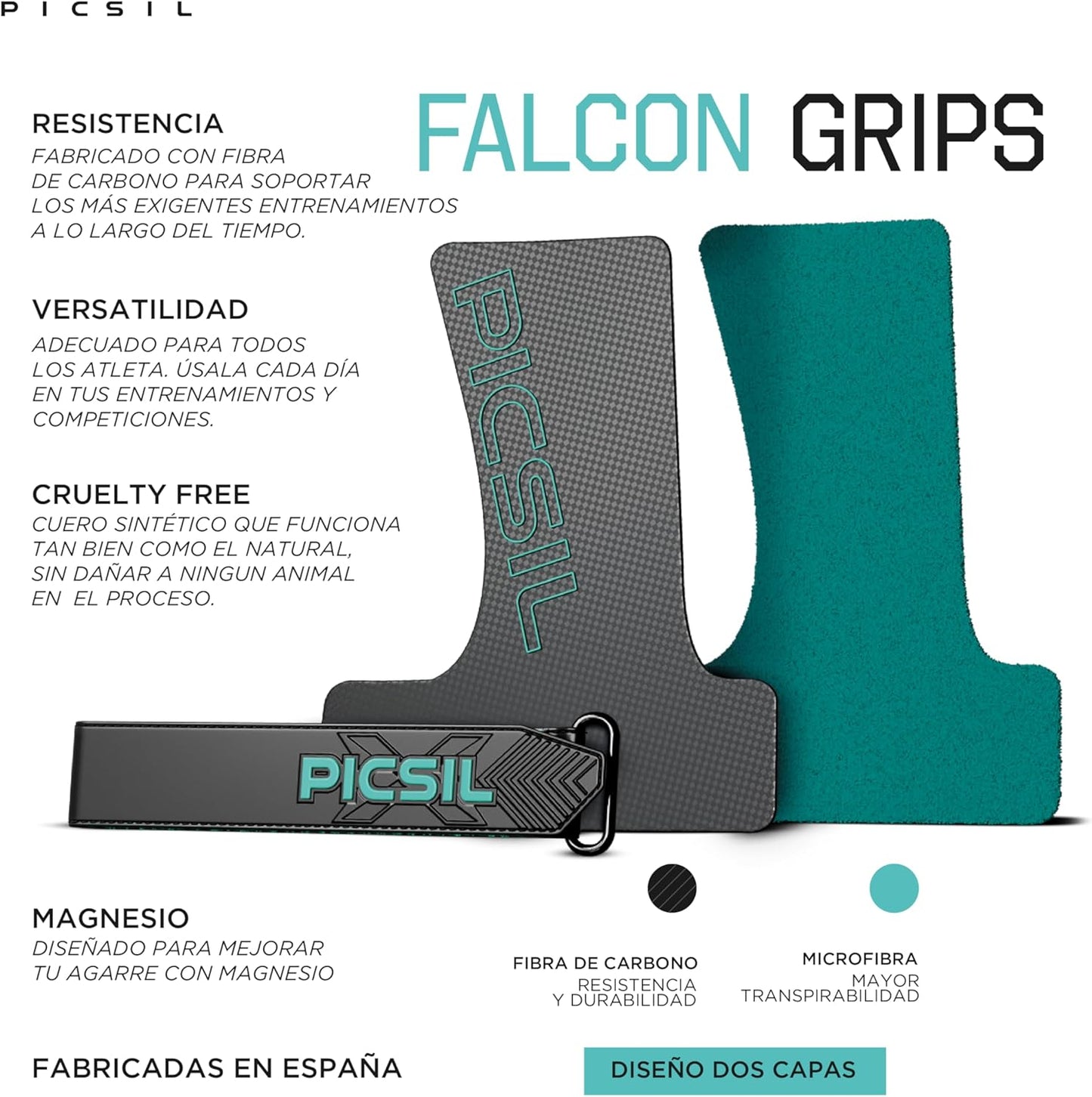 PICSIL Falcon Calleras Para Cross Training, Grips Con Y Sin Agujeros, Almohadilla Extra Para Mayor Protección Y Confort, Para Gimnasio, Box, Halterofilia, Previenen Ampollas Y Desgarros, Unisex