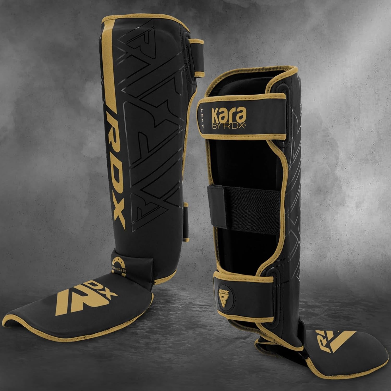 RDX Espinilleras Kick Boxing Muay Thai MMA Protección, Maya Hide Cuero Kara Espinilla Empeine Artes Marciales Entrenamiento Boxeo Sparring BJJ Kárate Y Combate Training Pierna Protector