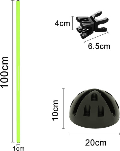 Barra De Salto Vallas De Entrenamiento Sports Coordinación Para Entrenamiento Físico Saltos, Regates Y Agilidad (15 Postes - 100Cm, 10 X-Stands, 10 Clips) - Amarillo