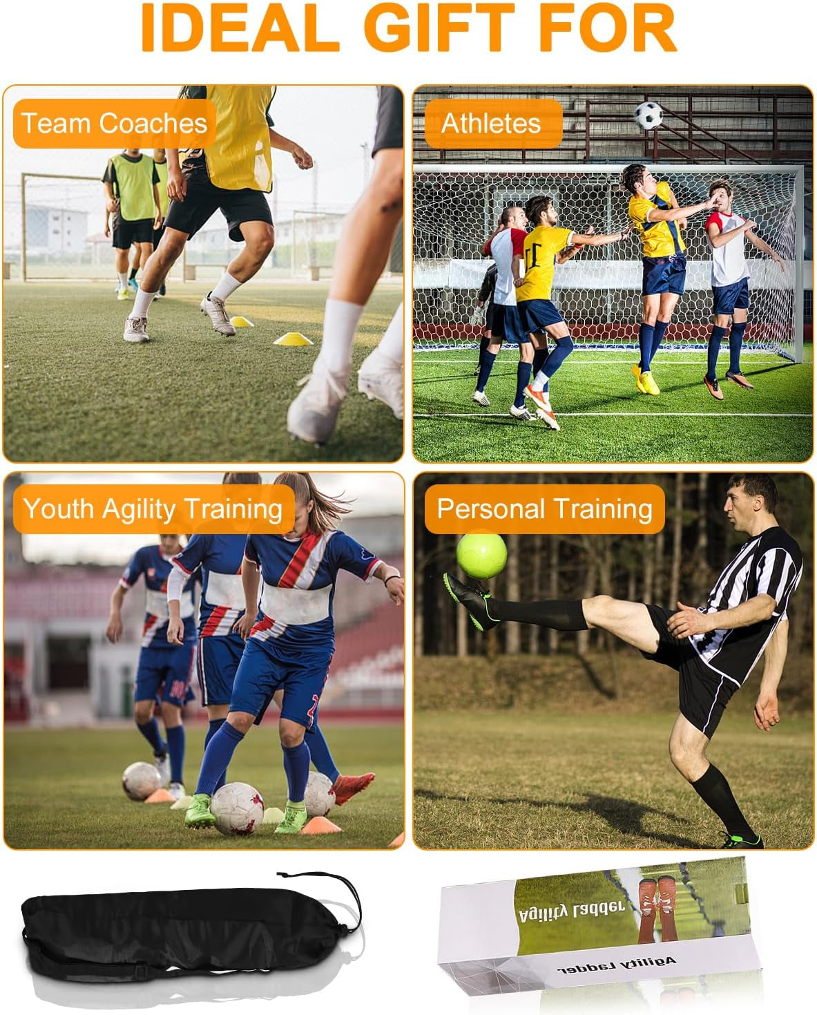 Speed ​​Agility Training Kit Para Agilidad,Escalera De Agilidad 6M,12 Conos Deportivos Y Entrenador De Patadas De Fútbol,Equipo De Entrenamiento De Fútbol Para Niños Y Adultos