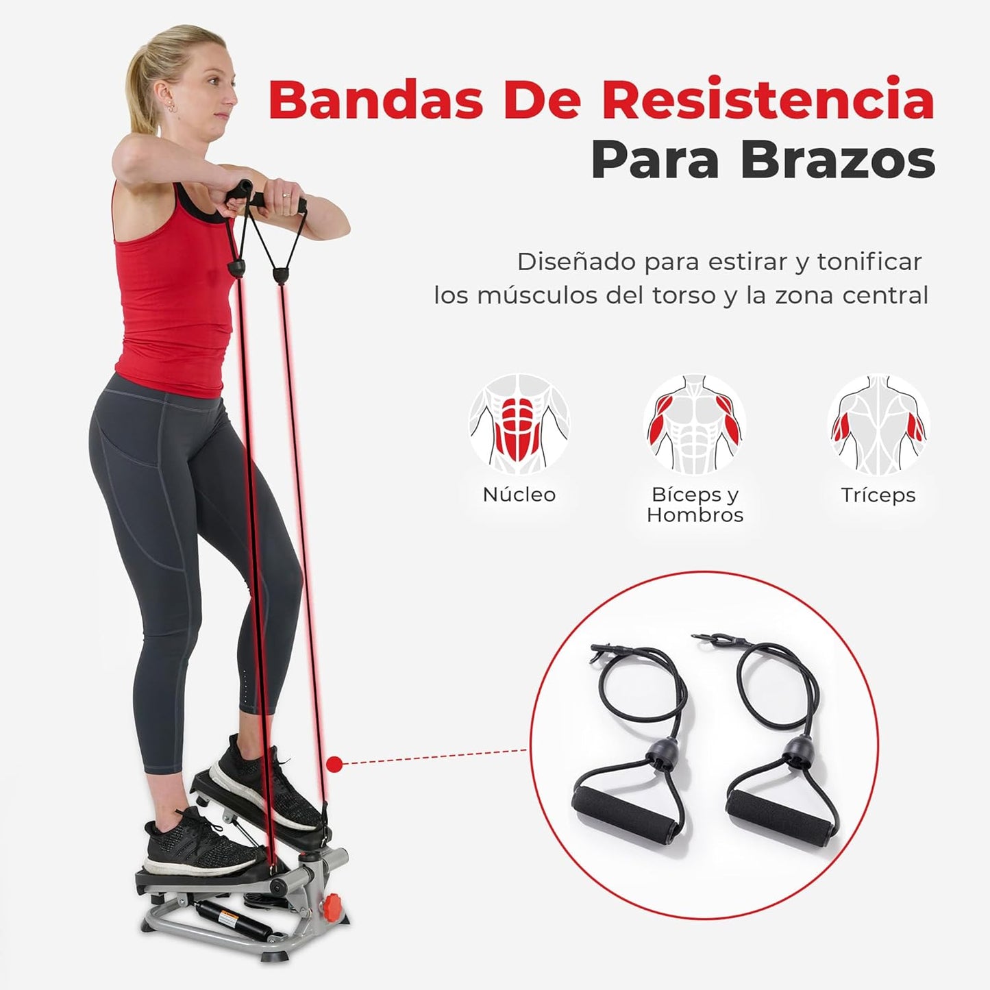 Sunny Health & Fitness Máquinas De Step Para Fitness, Máquina De Pasos Para Escaleras Con Entrenamiento Corporal Total, Stepper Inteligente Opcional Con Conexión a La Aplicación Sunnyfit