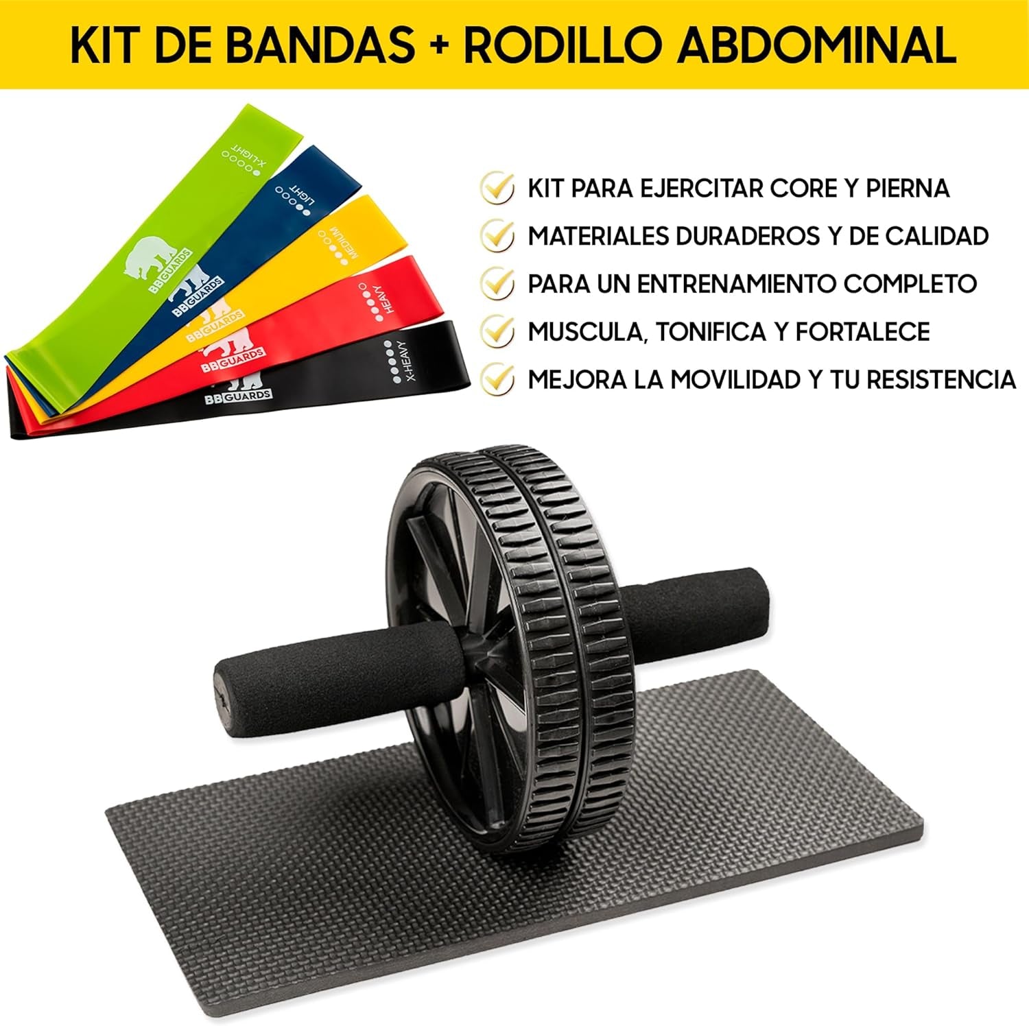 Entrenamiento En Suspensión (Incluye Anclaje De Pared Y Puerta), Rueda Abdominal Y Bandas Elásticas De Musculación. Gimnasio En Casa Con Rodillo Abdominal, Cintas Elásticas Musculación Y Cuerdas