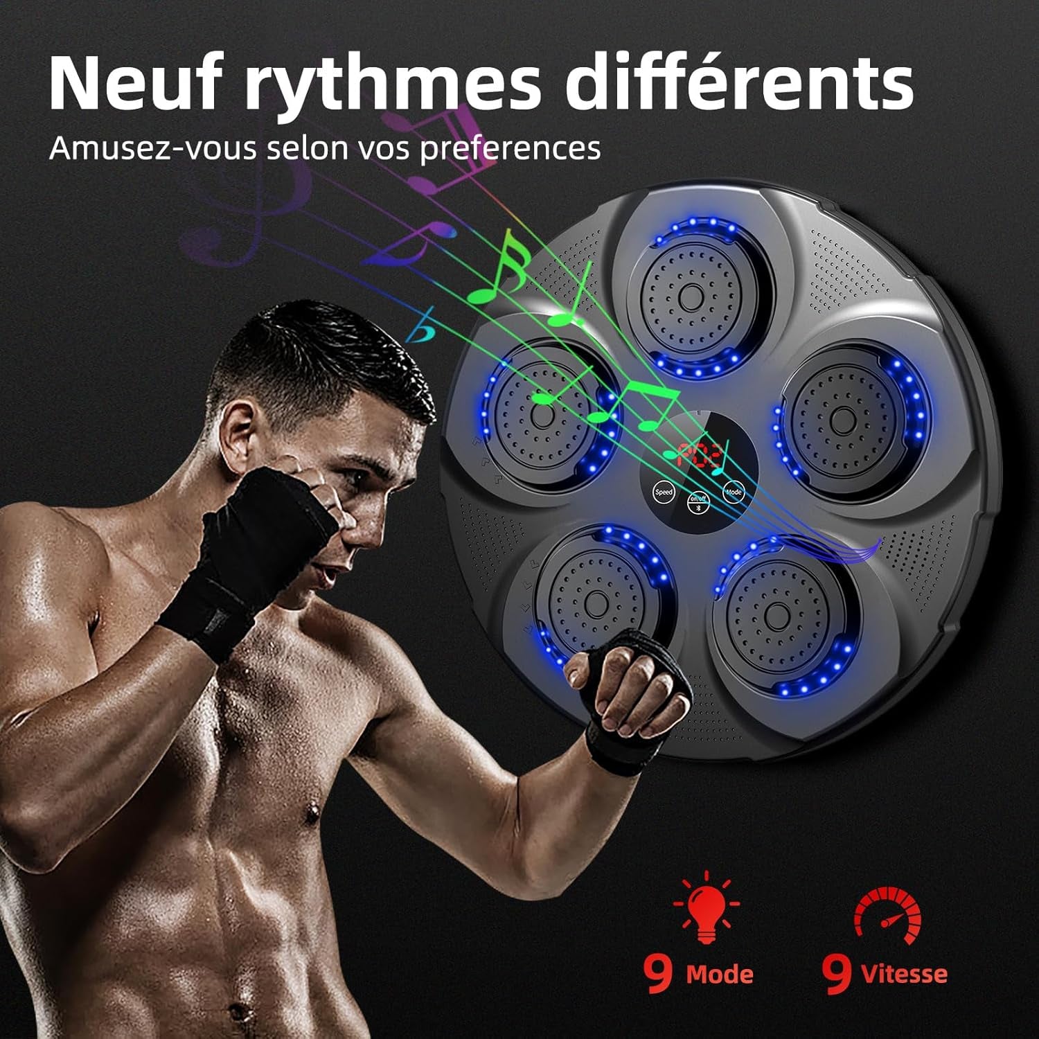 Máquina De Boxeo Musical, Máquina De Boxeo Electrónica Portátil Con Soporte De Pared Y Bluetooth Para Adultos Y Niños, Con Guantes De Boxeo, Ideal Para El Hogar, La Oficina Y Los Gimnasio