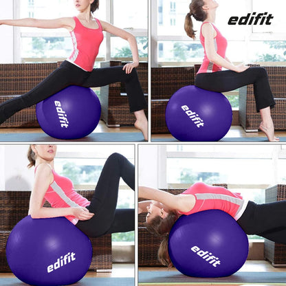 Edifit, Pelota De Pilates, 55,65 Y 75, Ejercicio En Casa, Incluye Hinchador, Fitball, Embarazadas, Accesorios Yoga, Gimnasio, Varios Tamaños