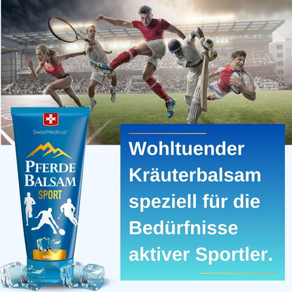 Swissmedicus Pferdebalsam Sport Fyzio Cooling Gel - Regeneración Eficaz Después Del Deporte Activo - Contiene Un Complejo De Magnesio Para Reducir El Riesgo De Posibles Calambres Musculares - 200 Ml