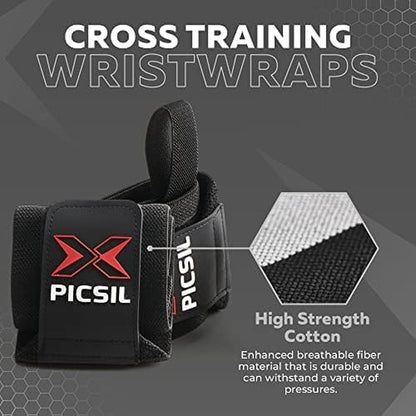 PICSIL Muñequeras Para Cross Training, Soporte De Muñeca Con Agarre Pulgar, Hecha De Nylon Elástico, Ideal Para Musculación, Boxeo, Calistenia, Gimnasio, Previene Tendinitis, Unisex