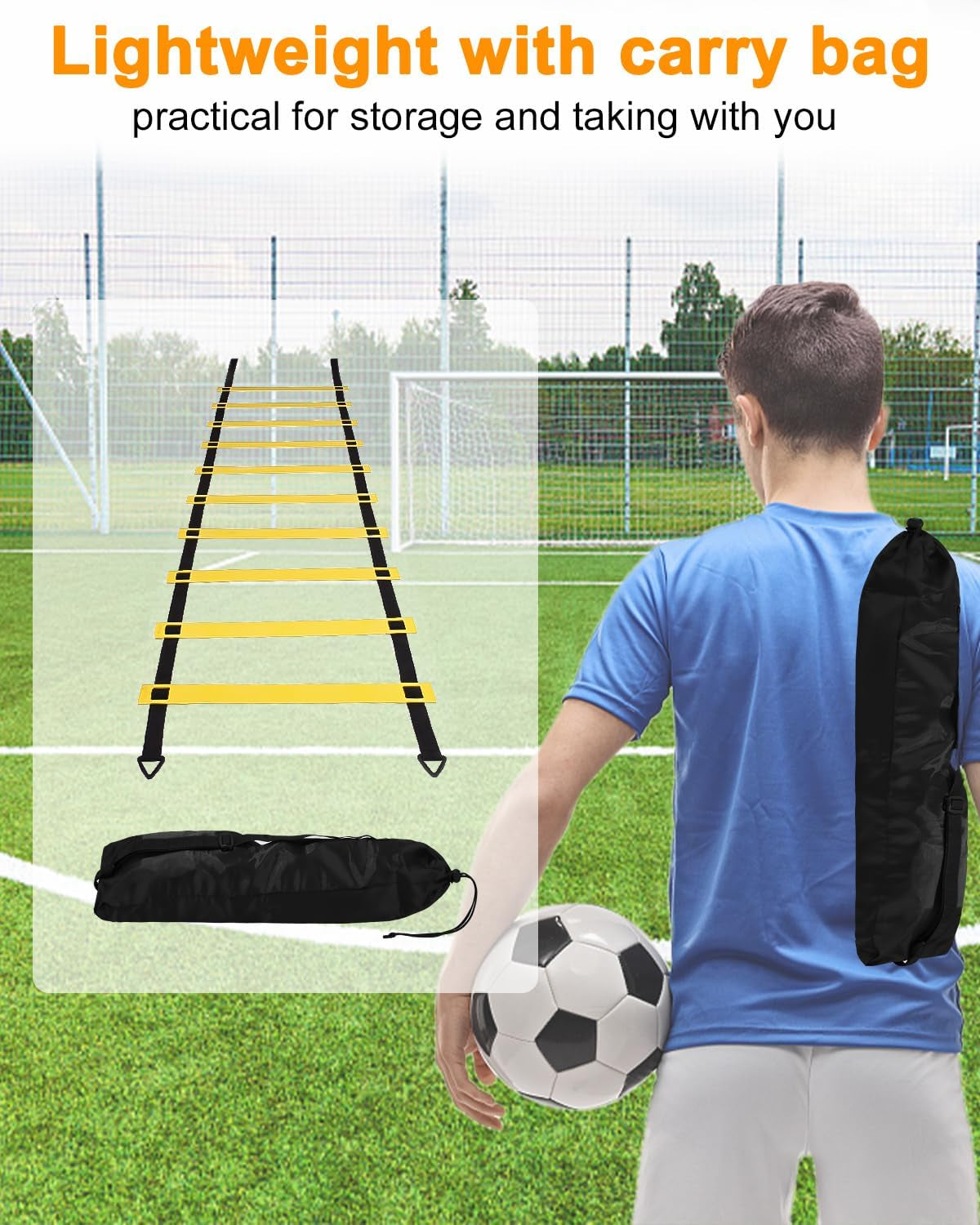 Speed ​​Agility Training Kit Para Agilidad,Escalera De Agilidad 6M,12 Conos Deportivos Y Entrenador De Patadas De Fútbol,Equipo De Entrenamiento De Fútbol Para Niños Y Adultos