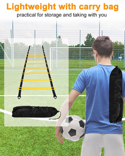 Speed ​​Agility Training Kit Para Agilidad,Escalera De Agilidad 6M,12 Conos Deportivos Y Entrenador De Patadas De Fútbol,Equipo De Entrenamiento De Fútbol Para Niños Y Adultos