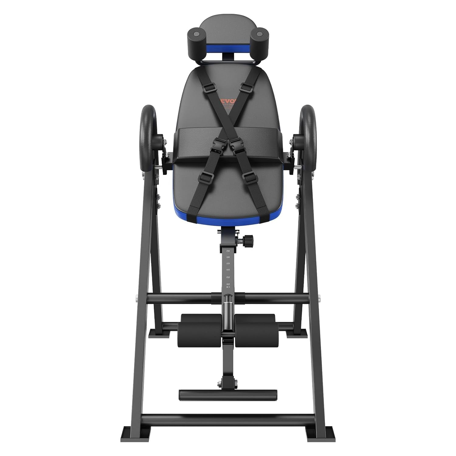 VEVOR Mesa De Inversión Resistente Con Capacidad 136 Kg, Para La Espalda, Equipo De Entrenamiento De Fuerza Con Reposacabezas, Bloqueo De Tobillo, Cinturón Protector, Azul/Negro, 1200 X 690 X 1640 Mm