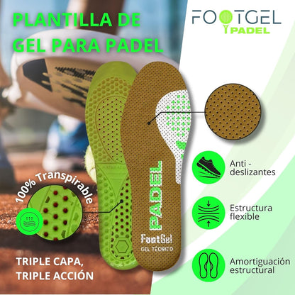 -Plantillas De Gel Deportiva Para Padel,Si Eres Jugador De Pádel, Protégete Del Riesgo De Lesiones, Alivia El Dolor En Pies, Rodillas, Lumbares Y Consigue Ventaja En Los Partidos. (43 47)