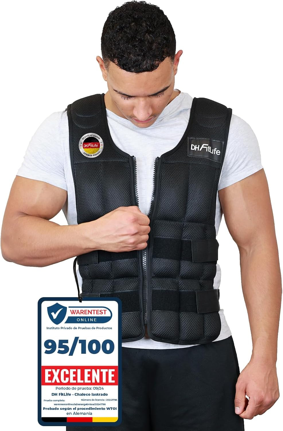 DH Fitlife Chaleco De Peso 20 KG Para Musculación Y Entrenamiento De Fuerza, Weighted Vest Ajustable, Chaleco Lastrado Para Correr, Mujeres Hombres Fitness Chaleco De Entrenamiento